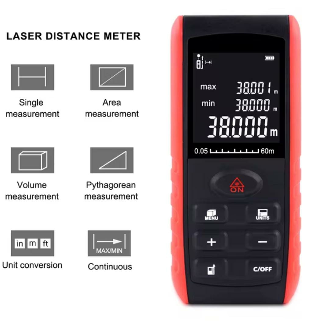 TELEMETRO LASER DE CONSTRUCCION 60 M